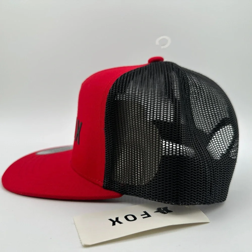 Fox Racing Absolute Snapback Kids Hat YOUTH Mesh Back Flame Red Cap NEW